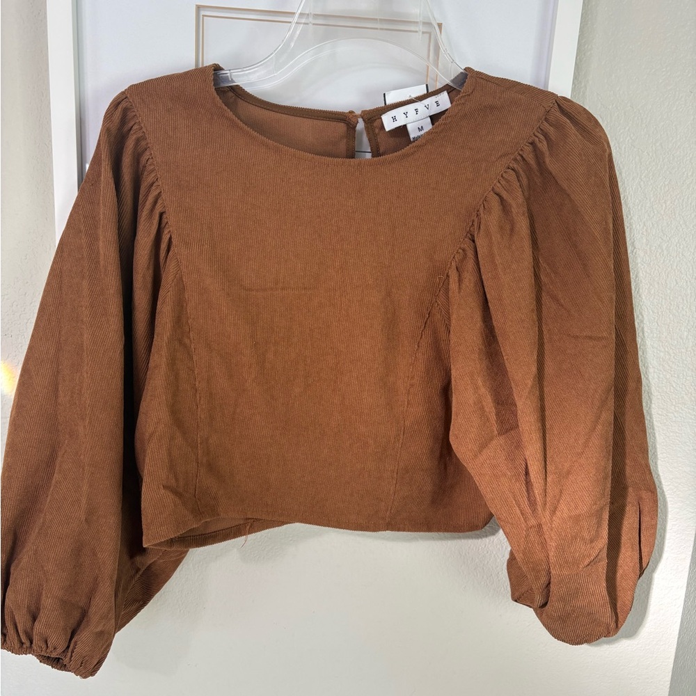 HYFVE Brown Puff Sleeve Blouse